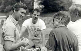 Cohen speaking with three constituents