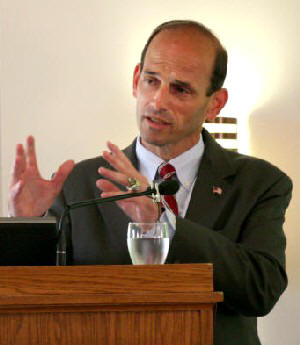 Governor Baldacci at the podium