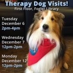 Therapy Dog Visits in December at Fogler Library