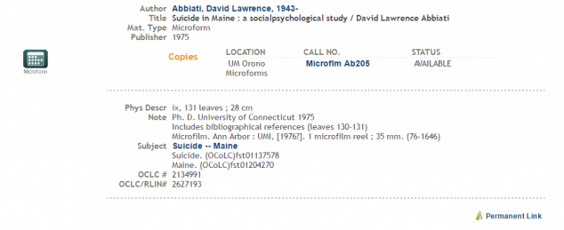 Cataloging: Microforms - Raymond H. Fogler Library - University of Maine