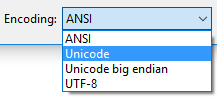 Unicode Text option