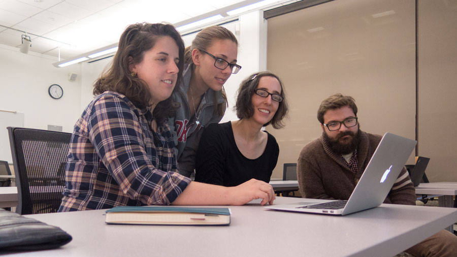 students working in grants workshop