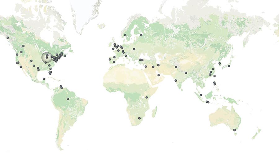 Digital Commons readership map