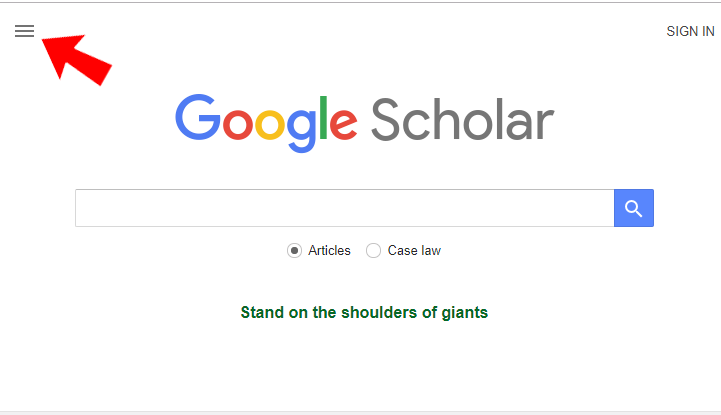 Google Scholar Landing Page