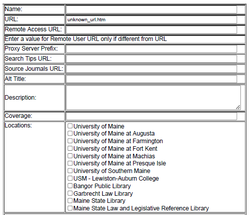 Indexes and Databases Staff Interface
