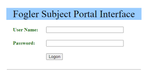 Fogler Subject Portal Interface