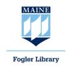 UMaine's Crest with the words Fogler Library underneath