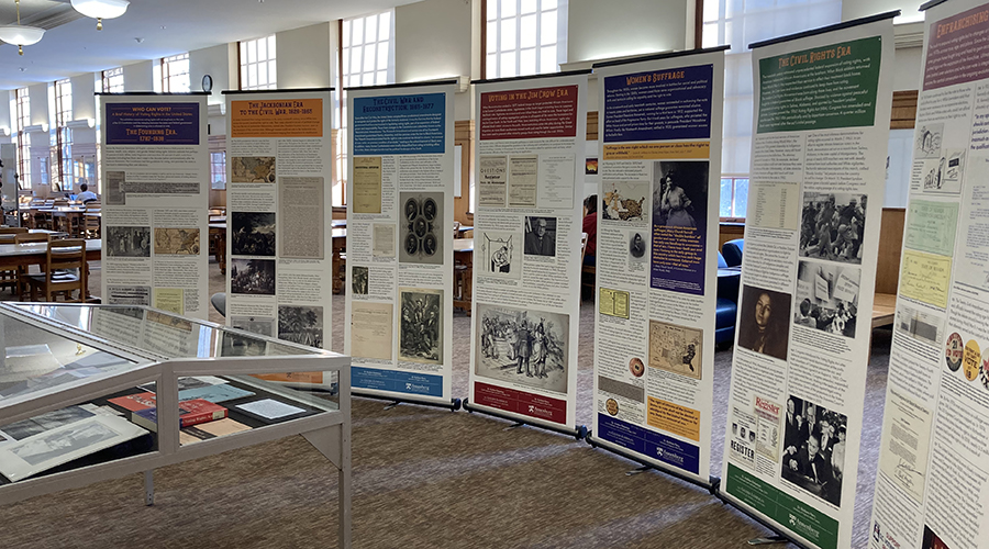 Panels on voting rights on display in Fogler Library