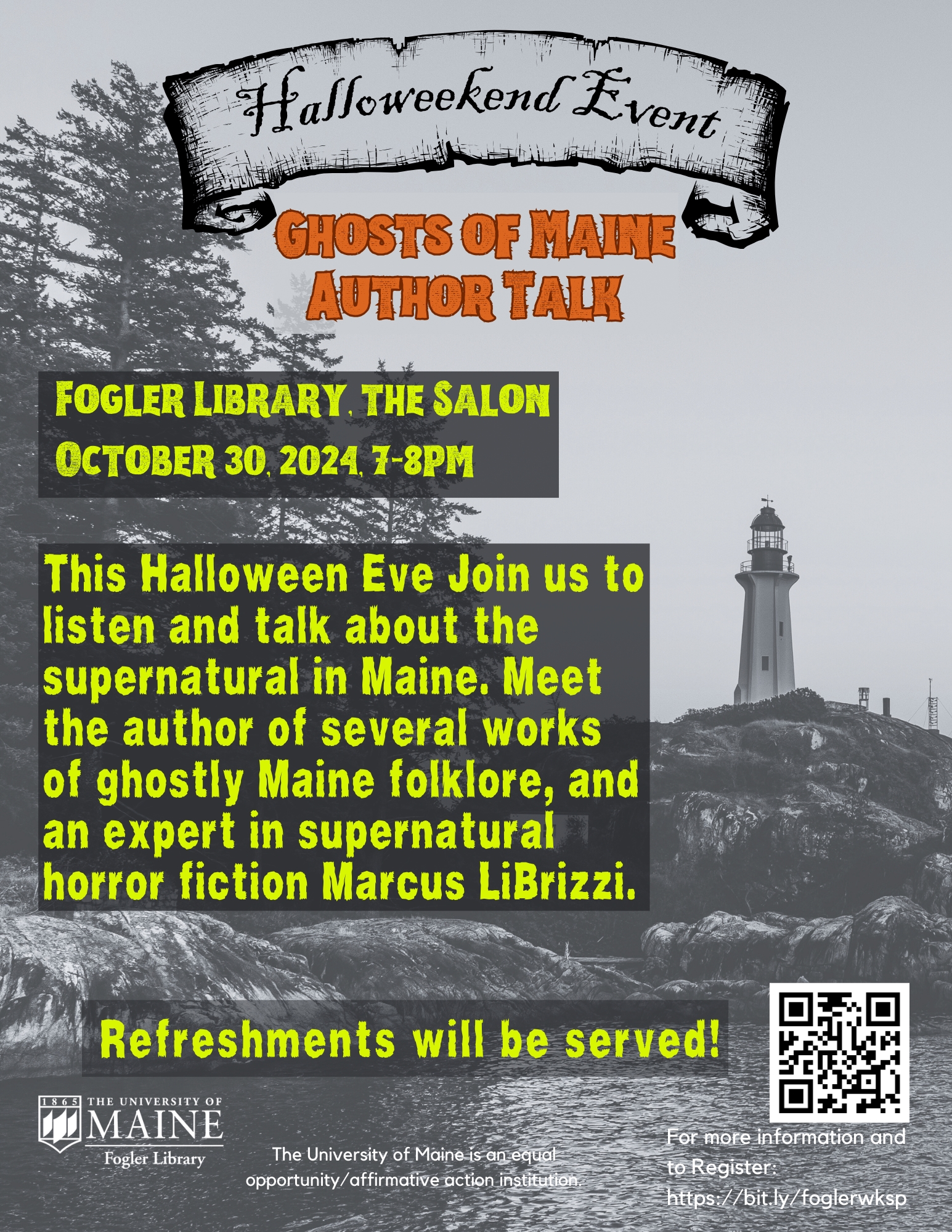 Ghosts Of Maine Author Talk Flyer